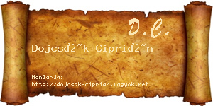 Dojcsák Ciprián névjegykártya